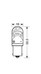 12/24V Led Series - 4 SMD x 1 chip - (P21W) - BA15s - 1 pz - D/Blister - Bianco