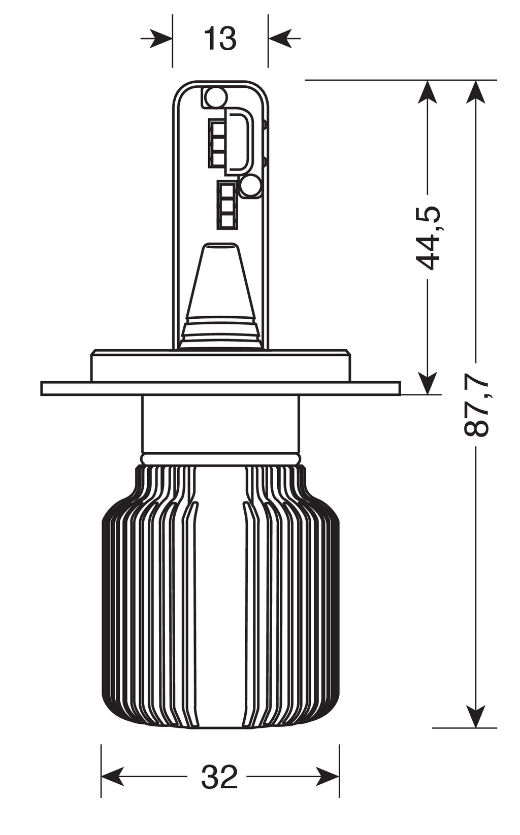 12/24V Halo Led Serie 3 Blade - (H4) - 20W - P43t - 2 pz - Scatola