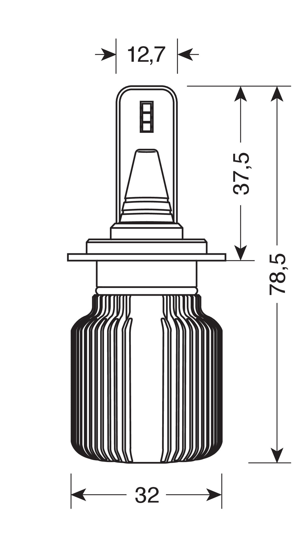 12/24V Halo Led Serie 3 Blade - (H7) - 20W - PX26d - 2 pz - Scatola