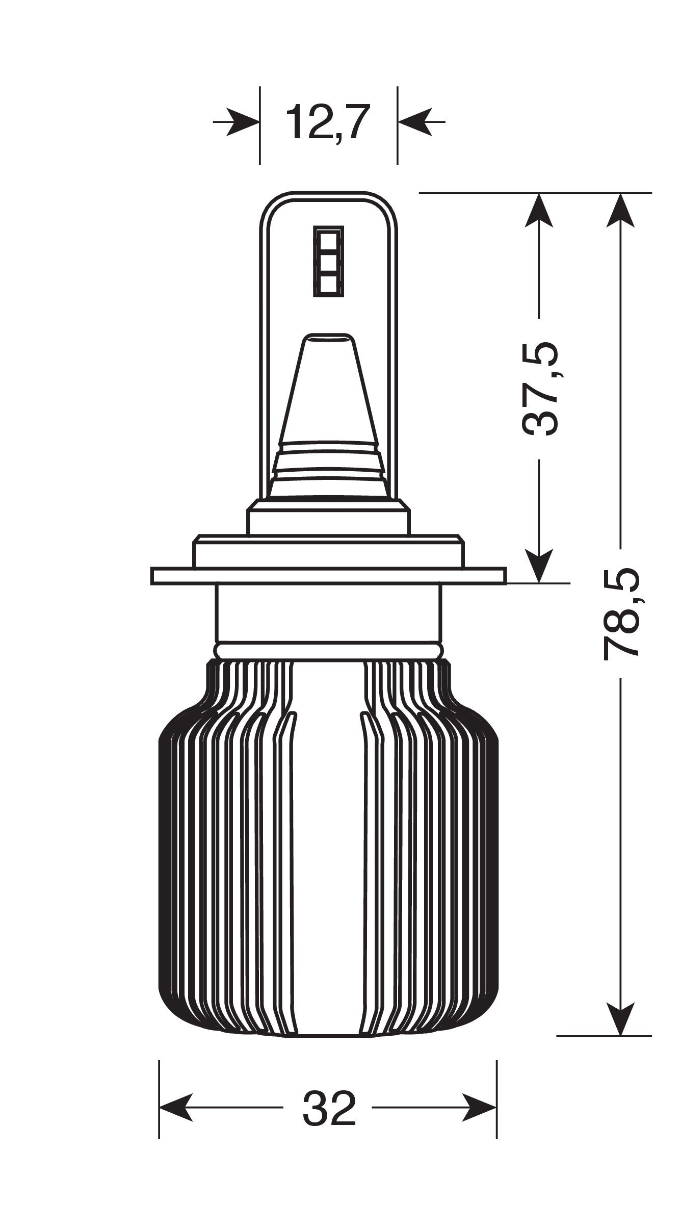 12/24V Halo Led Serie 3 Blade - (H7) - 20W - PX26d - 2 pz - Scatola