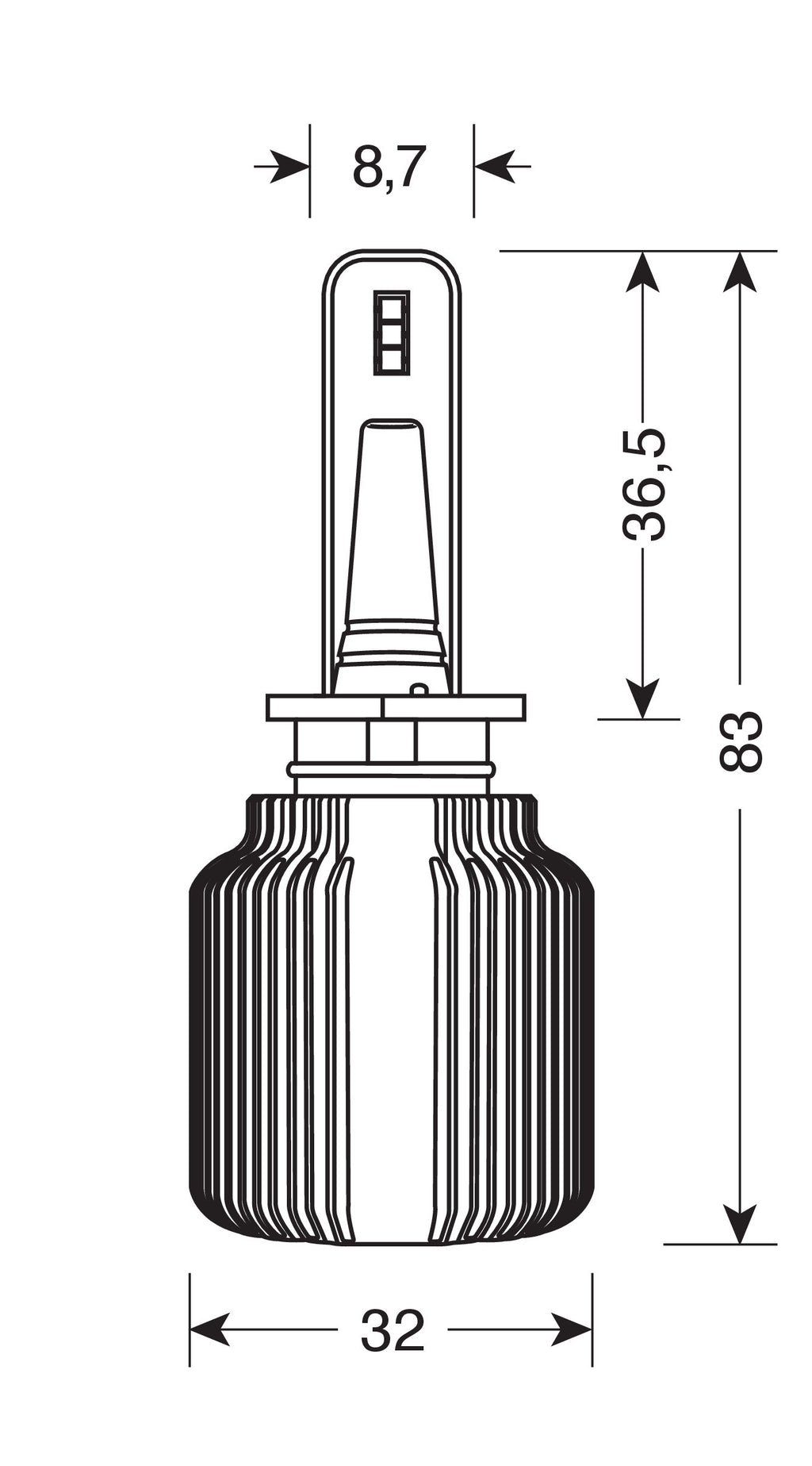 12/24V Halo Led Serie 3 Blade - (H1) - 16W - P14,5s - 2 pz - Scatola