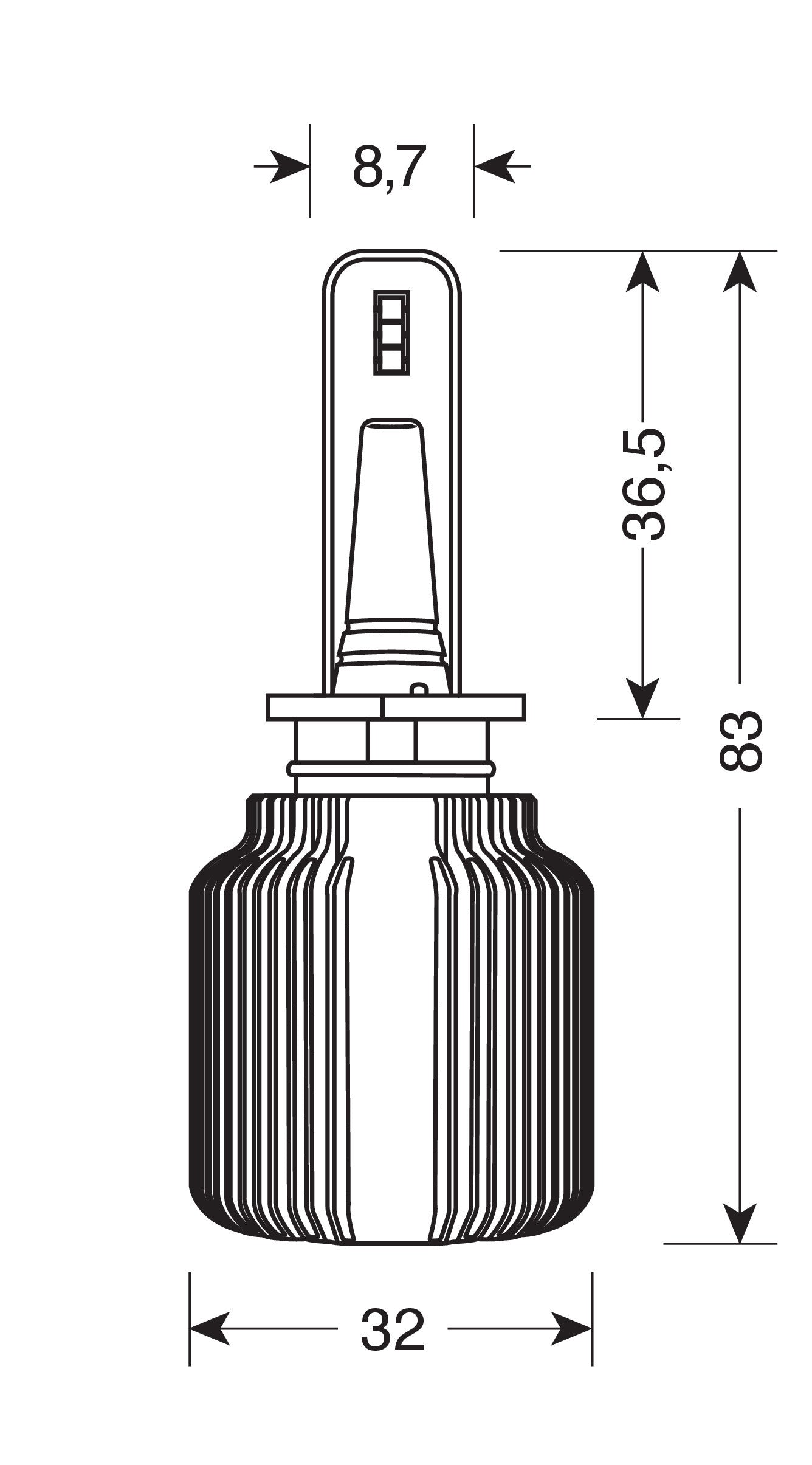 12/24V Halo Led Serie 3 Blade - (H1) - 16W - P14,5s - 2 pz - Scatola