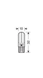 24V Mega-Led 24 - 2 SMD x 12 chip - (T10) - W2,1x9,5d - 2 pz - Scatola - Bianco