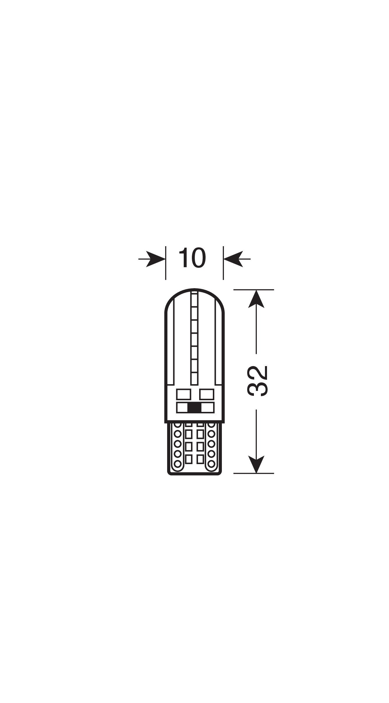 24V Mega-Led 24 - 2 SMD x 12 chip - (T10) - W2,1x9,5d - 20 pz - Busta - Bianco