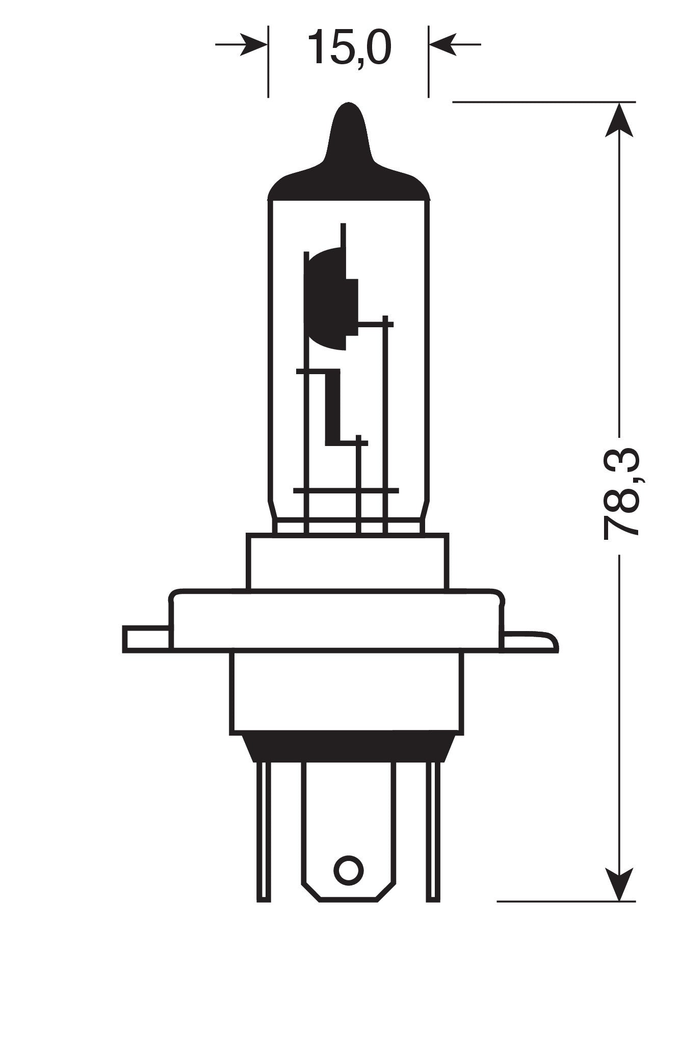 12V Lampada alogena - H19 - 60/55W - PU43t-3 - 1 pz - D/Blister