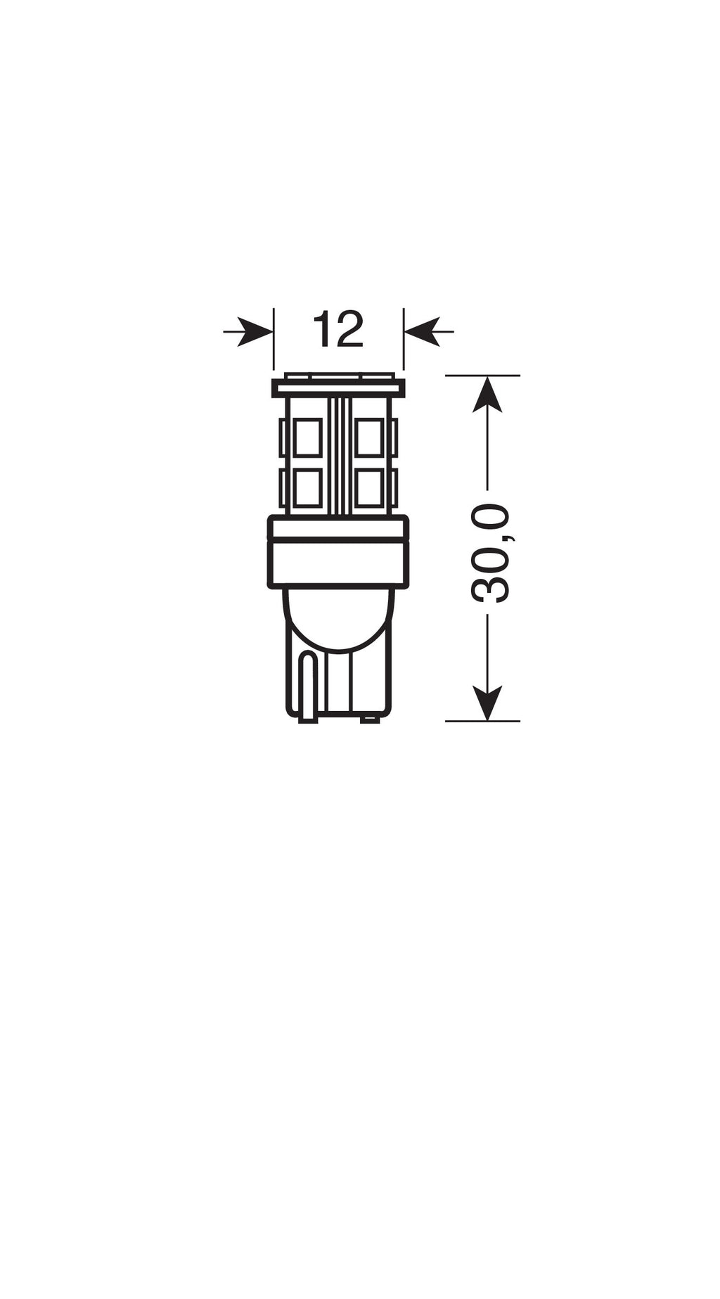 12/24V Led series - 15 Led SMD - (T10) - W2,1x9,5d - 2 pz - Scatola - Bianco - Doppia polarità