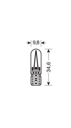 12/24V Led series - 2 Led COB - (T10) - W2,1x9,5d - 2 pz - Scatola - Bianco - Doppia polarità