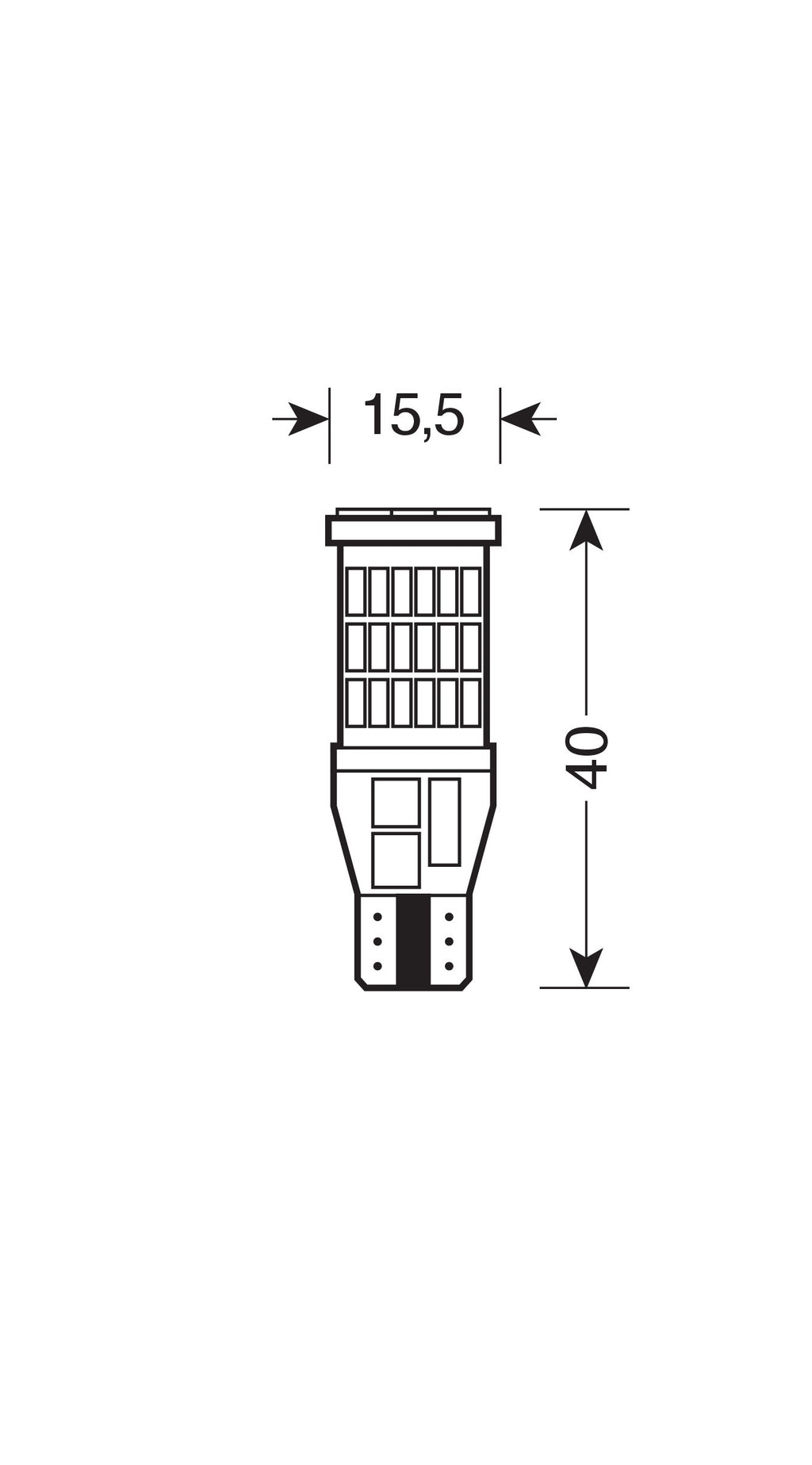 12V Led series - 45 Led SMD - (W16W) - W2,1x9,5d - 2 pz - Scatola - Bianco - Doppia polarità