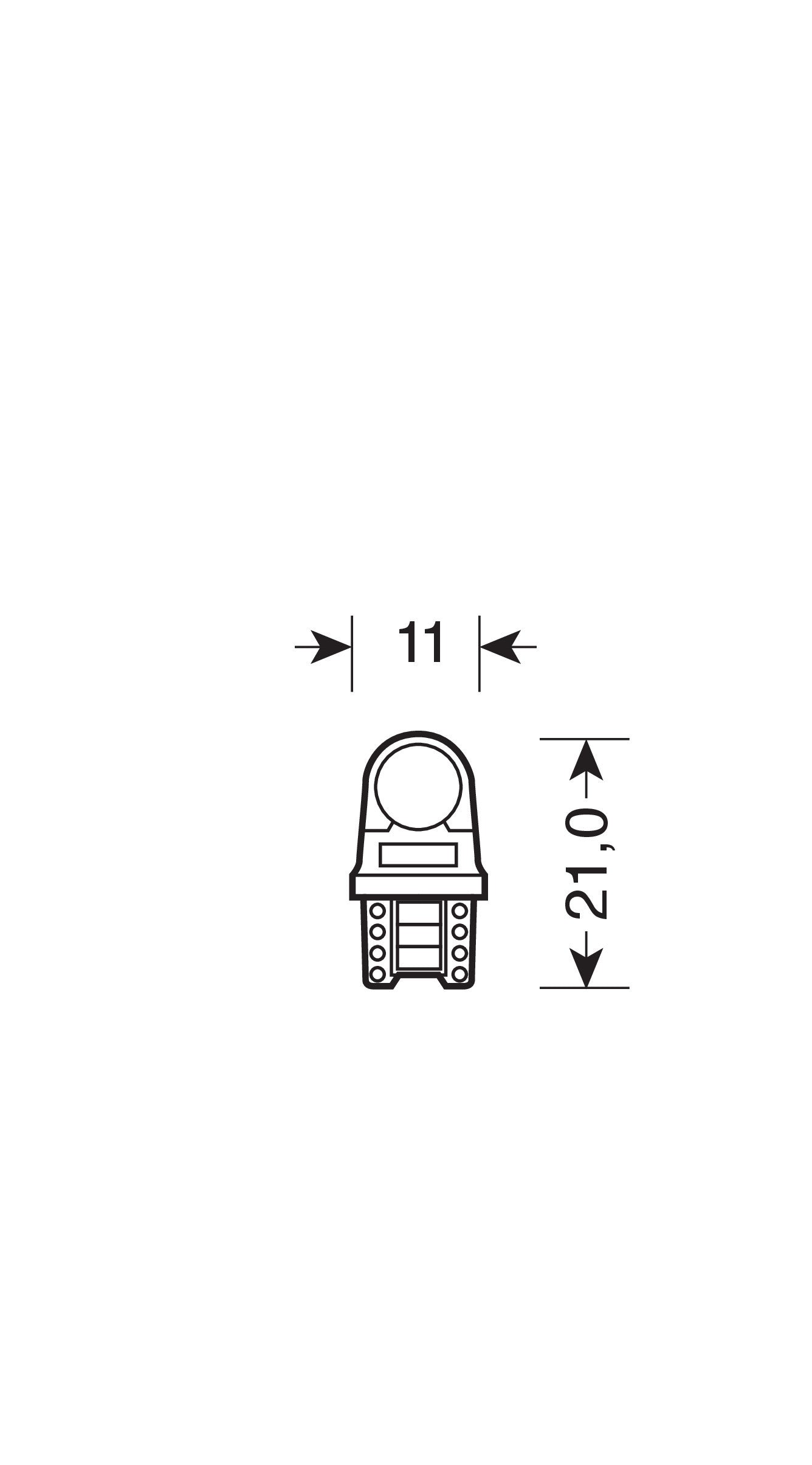 12V Led series - 6 Led COB - (T10) - W2,1x9,5d - 2 pz - Scatola - Bianco