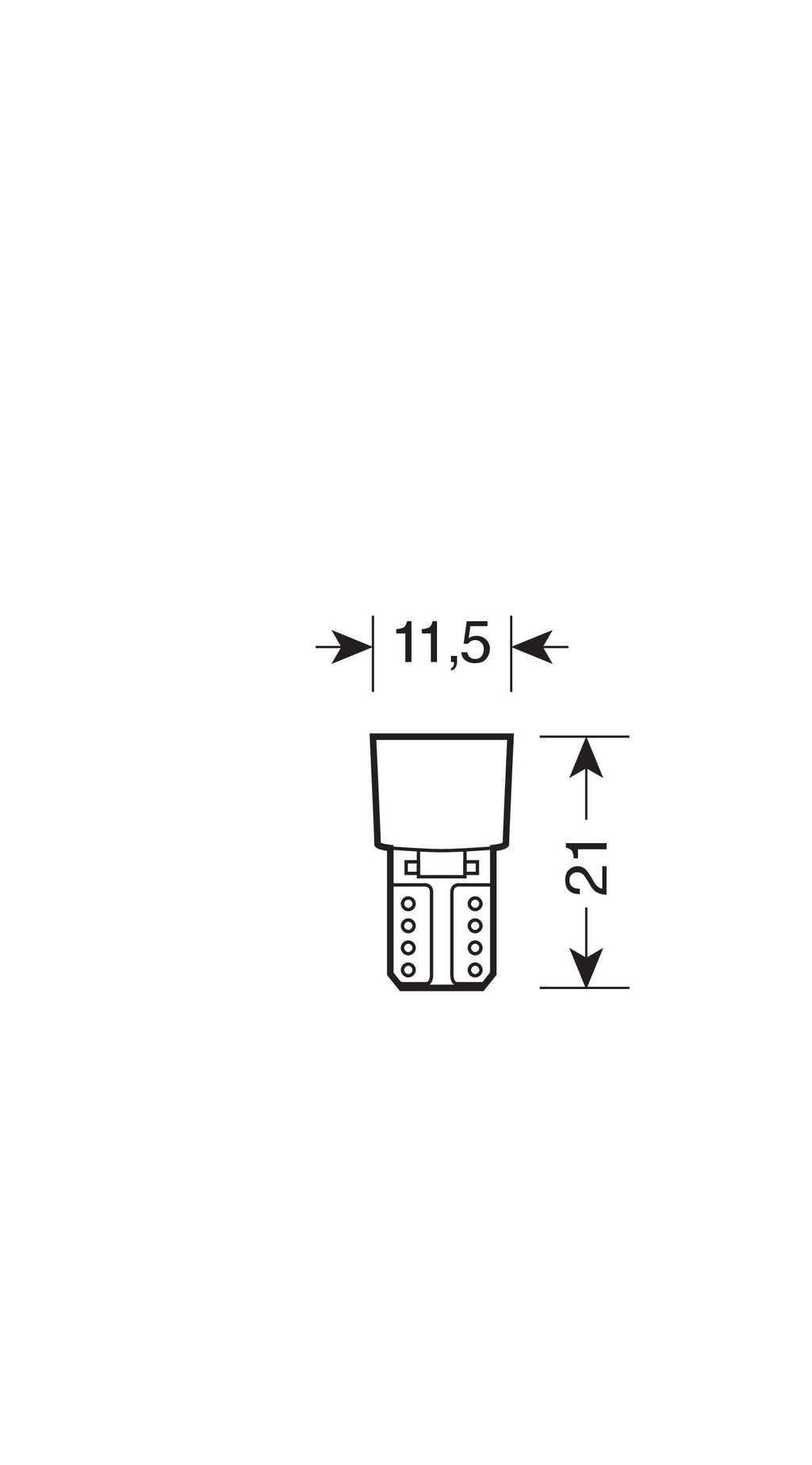 24V Led series - 6 Led SMD - (T10) - W2,1x9,5d - 2 pz - Busta - Verde - Doppia polarità - Resistenza incorporata