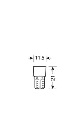 24V Led series - 6 Led SMD - (T10) - W2,1x9,5d - 2 pz - Busta - Arancio - Doppia polarità - Resistenza incorporata