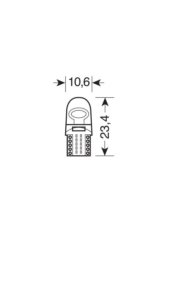 24V Led Series - 2 Led COB - (T10) - W2,1x9,5d - 2 pz - D/Blister - Bianco