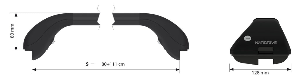 Snap Steel, coppia barre portatutto telescopiche in acciaio - S - 80÷111 cm