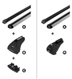Quadra, coppia barre portatutto in acciaio - S - 108 cm