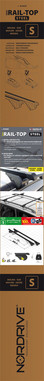 Quadra Rail, set completo barre portatutto in acciaio - S - Evos RS