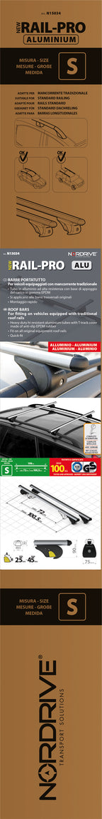 Alumia Rail, set completo barre portatutto in alluminio - S - Evos RA