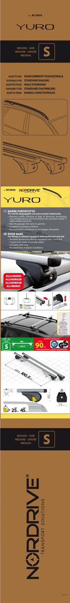 Helio Rail, set completo barre portatutto in alluminio - S - Evos RA