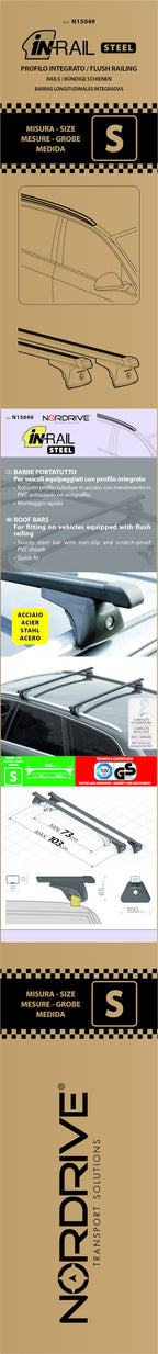Quadra In-Rail, set completo barre portatutto in acciaio - S - Evos IS