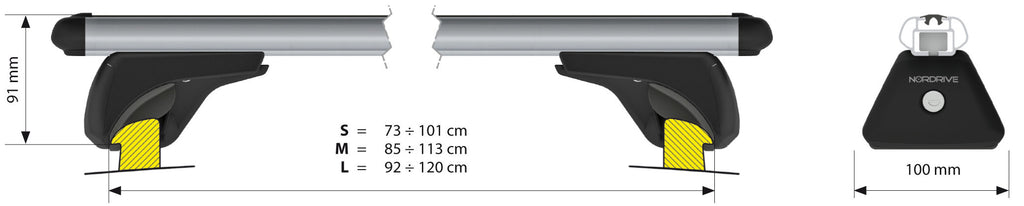 Alumia In-Rail, set completo barre portatutto in alluminio - M - Evos IA
