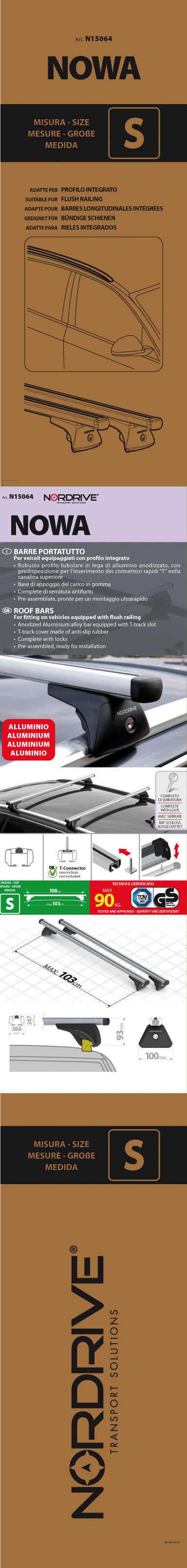 Helio In-Rail, set completo barre portatutto in alluminio - S - Evos IA