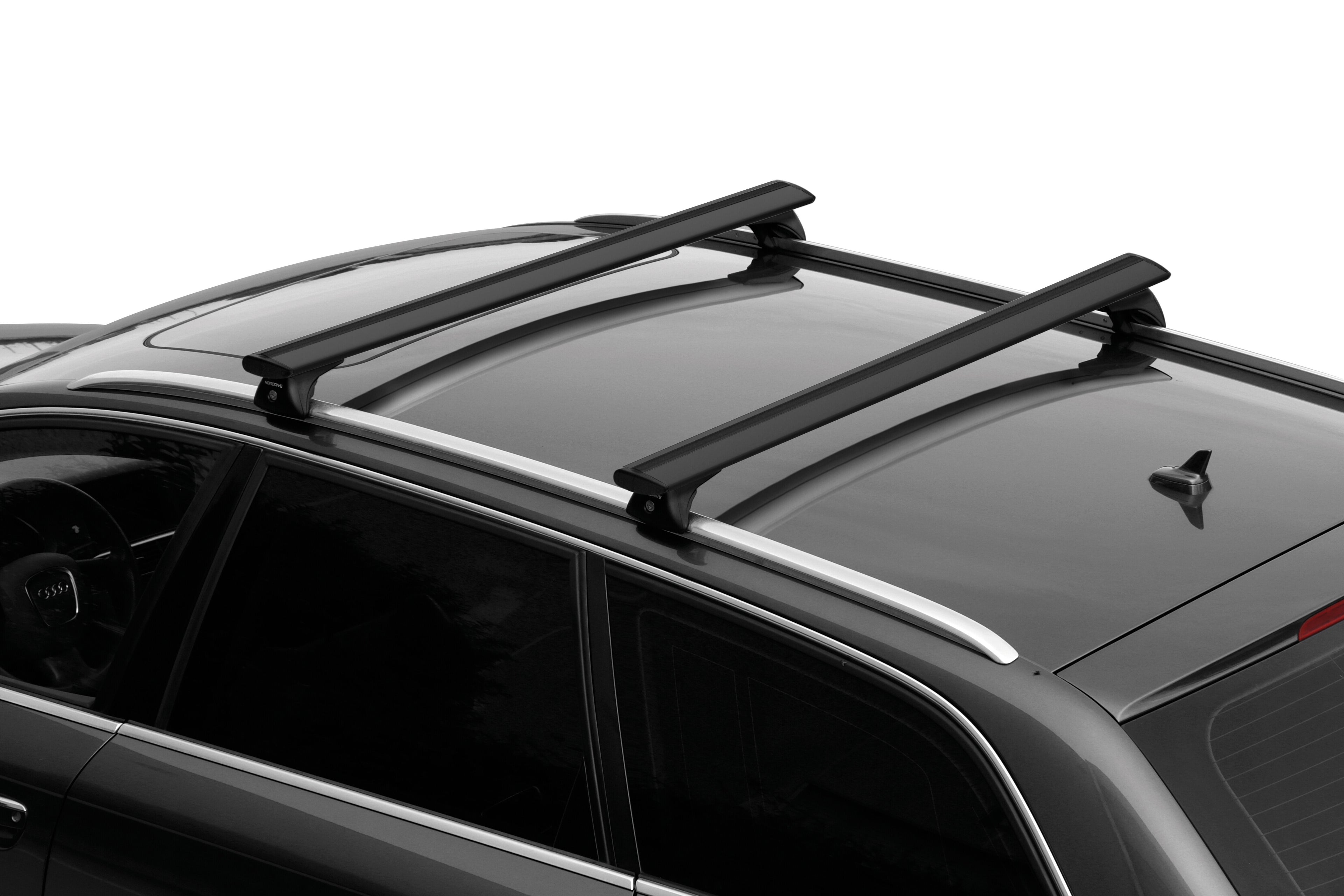 Silenzio Black In-Rail, set completo barre portatutto in alluminio - S - Evos IA