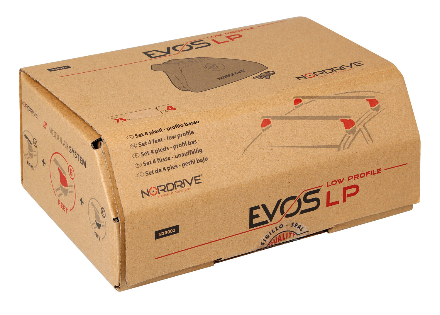 Evos LP (low profile), kit 4 piedi con profilo basso