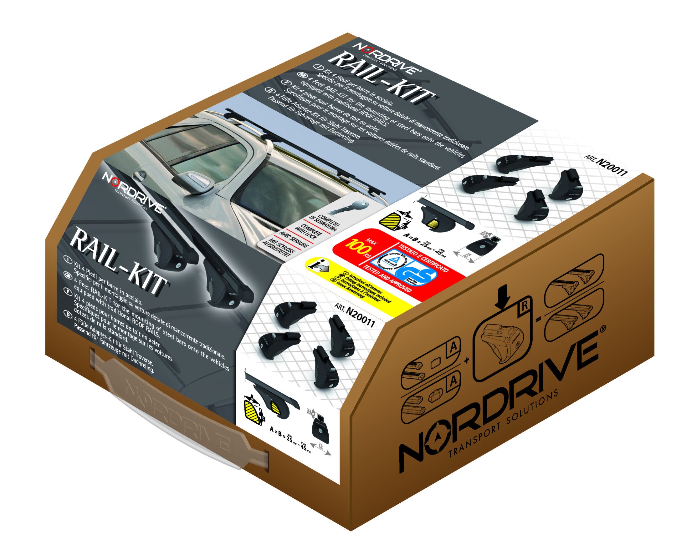 Evos RS (Rail Steel), kit 4 piedi per barre in acciaio