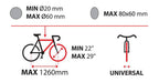 Bike-One, porta bicicletta in acciaio - Nero