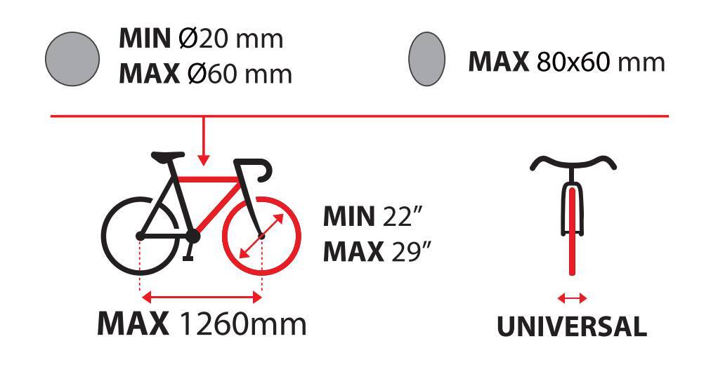 Bike-One, porta bicicletta in acciaio - Nero
