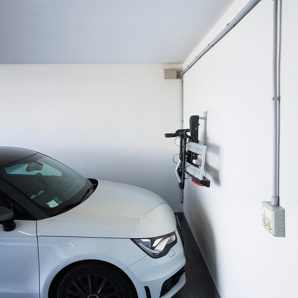 Sphere-2, supporto universale per portabiciclette posteriori a gancio traino, con fissaggio a muro