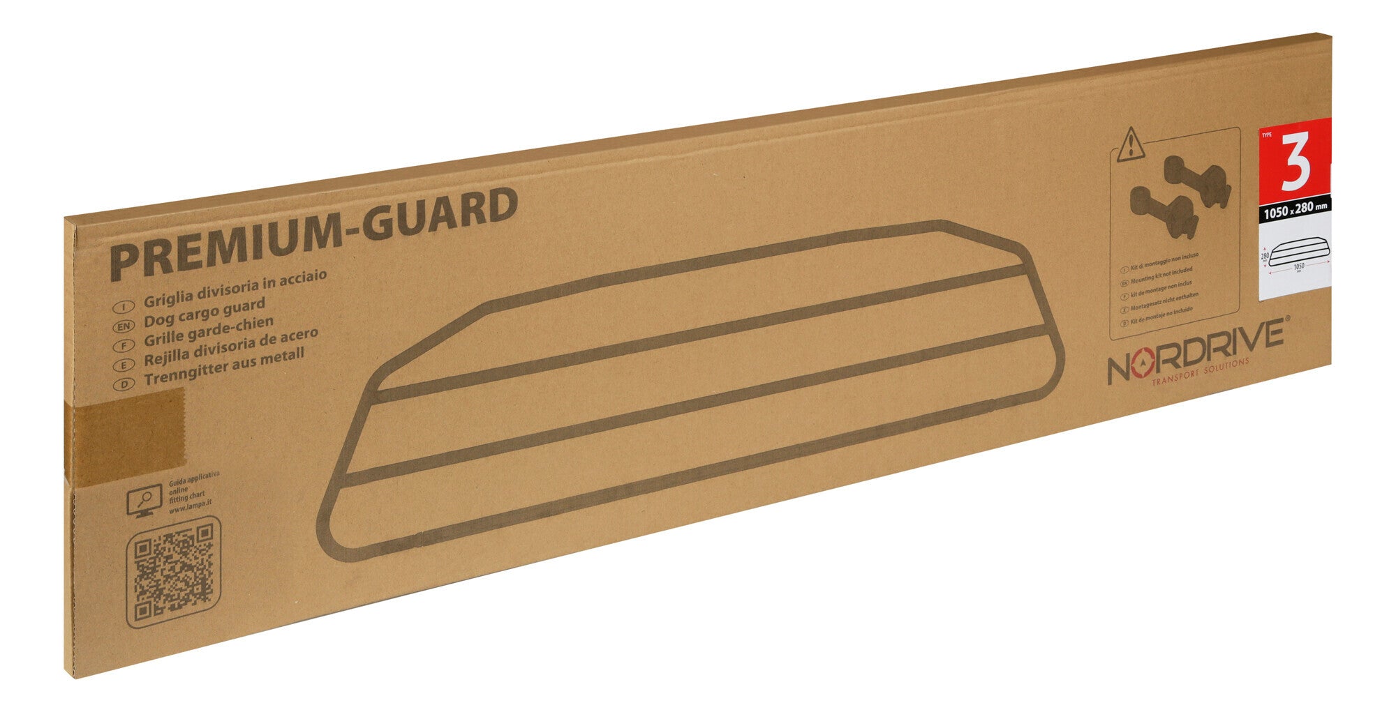 Premium-Guard, griglia divisoria in acciaio - Type 3 - 1050x280 mm