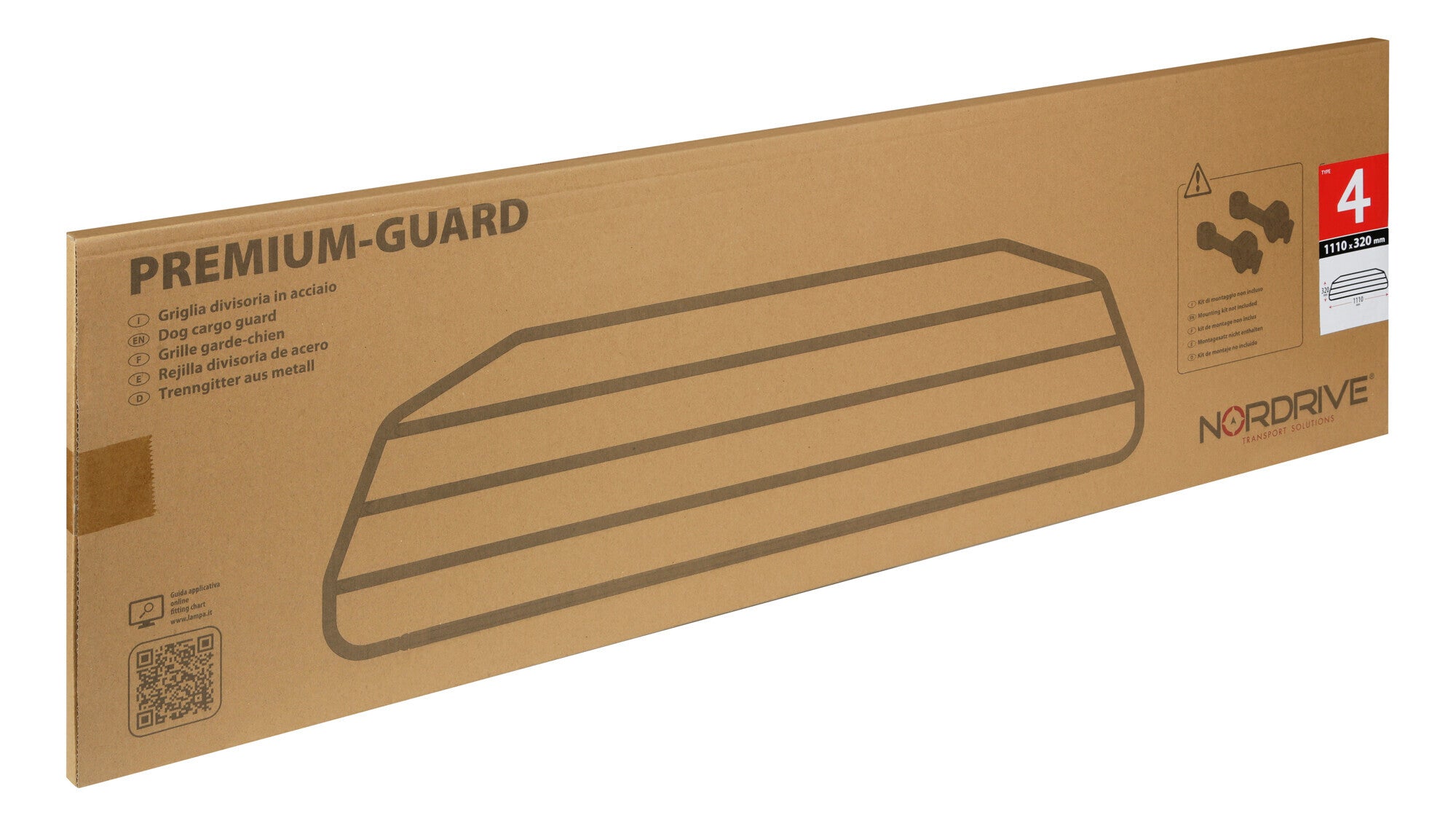 Premium-Guard, griglia divisoria in acciaio - Type 4 - 1110x320 mm