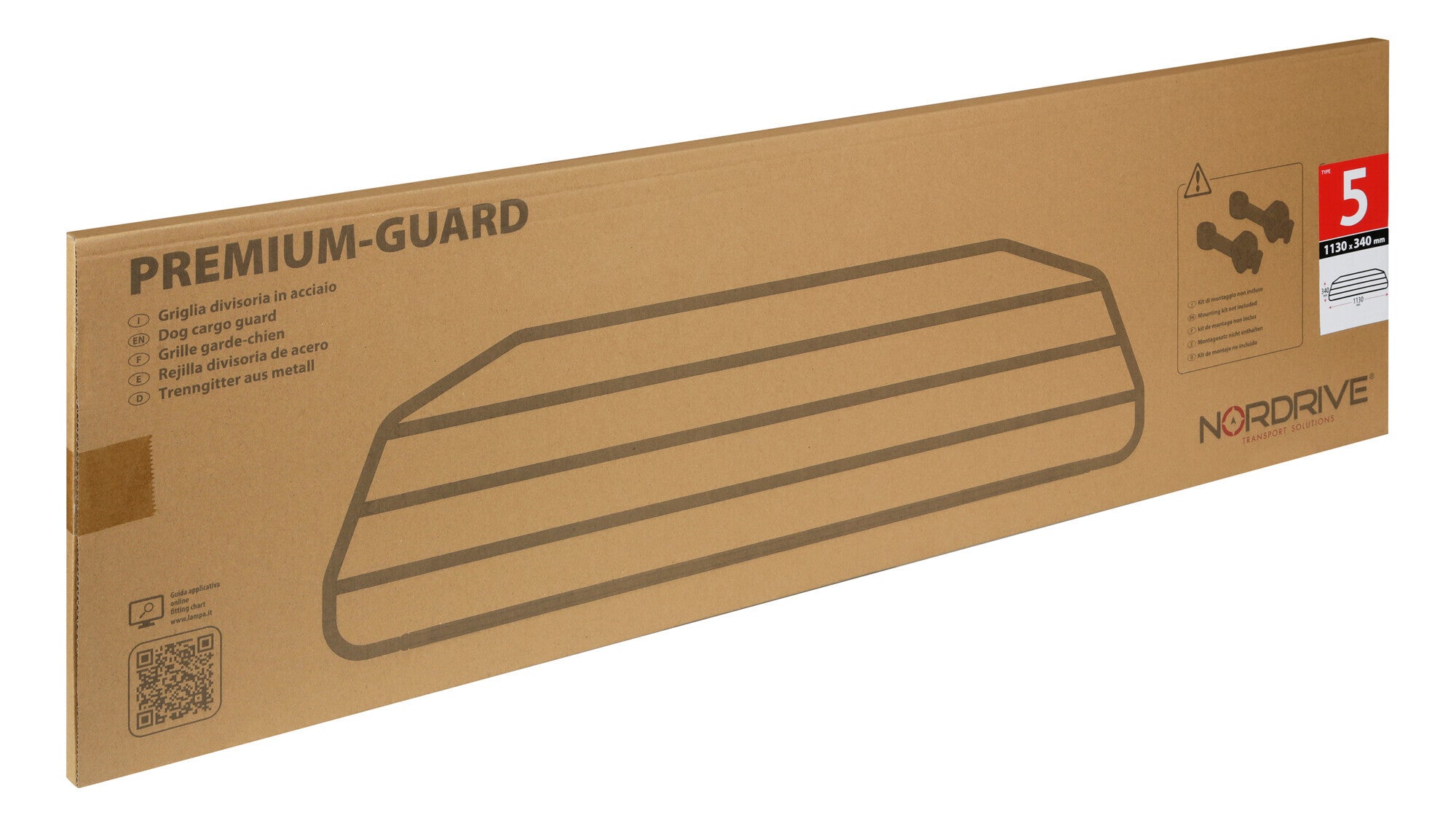 Premium-Guard, griglia divisoria in acciaio - Type 5 - 1130x340 mm