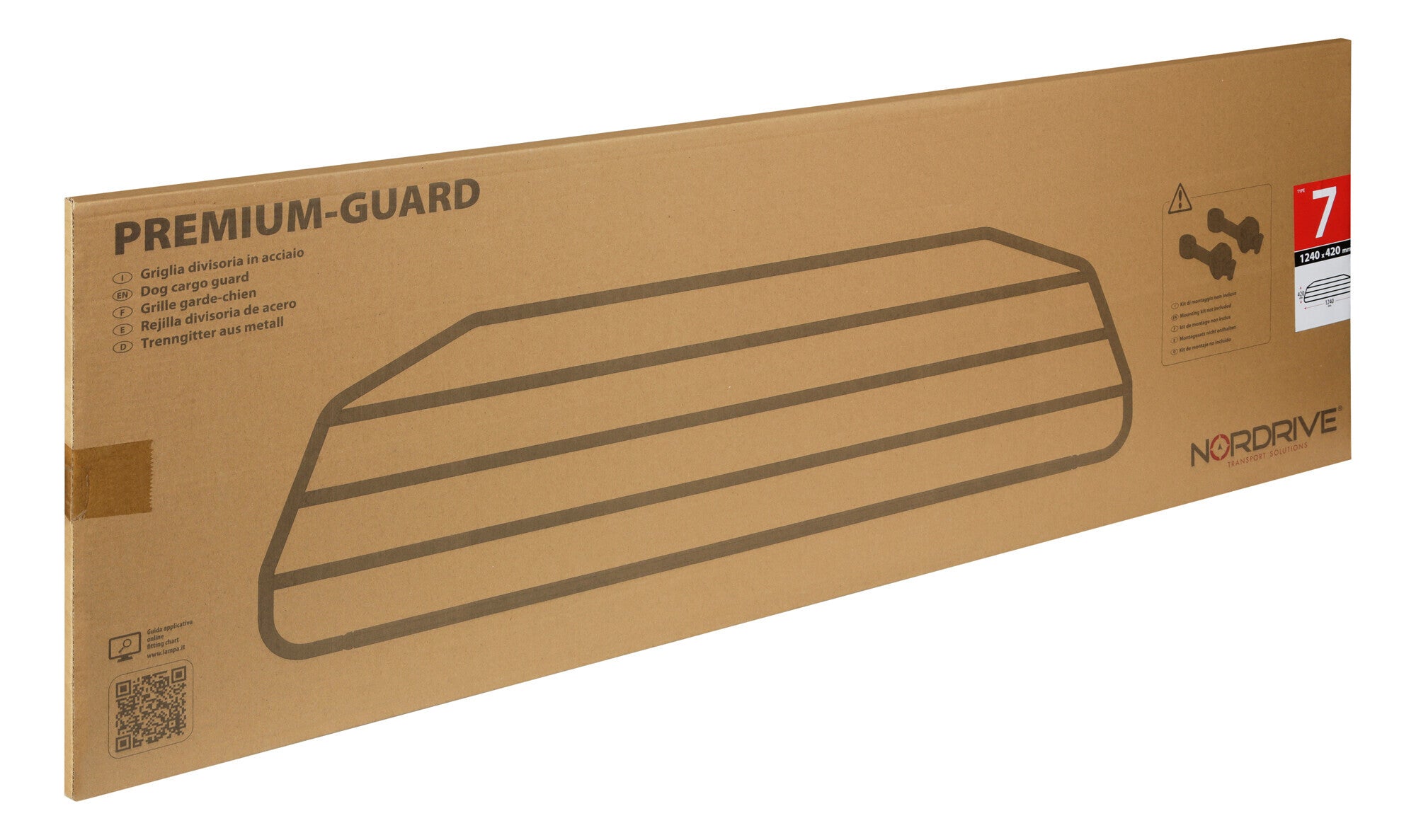 Premium-Guard, griglia divisoria in acciaio - Type 7 - 1240x420 mm