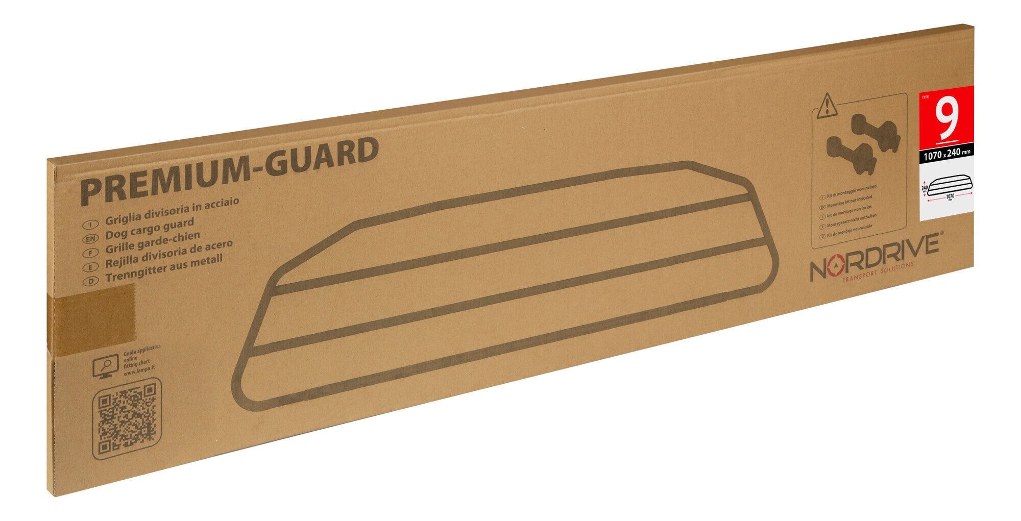 Premium-Guard, griglia divisoria in acciaio - Type 9 - 1070x240 mm