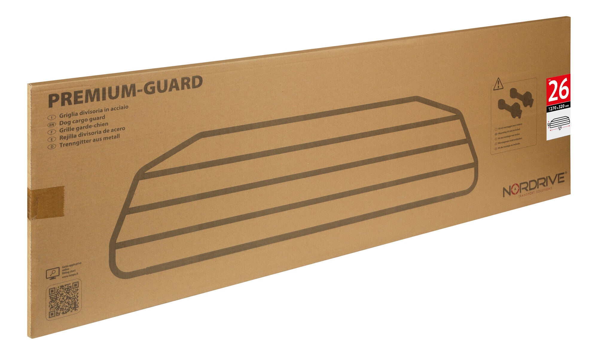 Premium-Guard, griglia divisoria in acciaio - Type 26 - 1270x320 mm