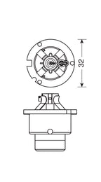 Lampada HID Xenon 5.000°K - D2S - 35W - P32d-2 - 1 pz - Scatola
