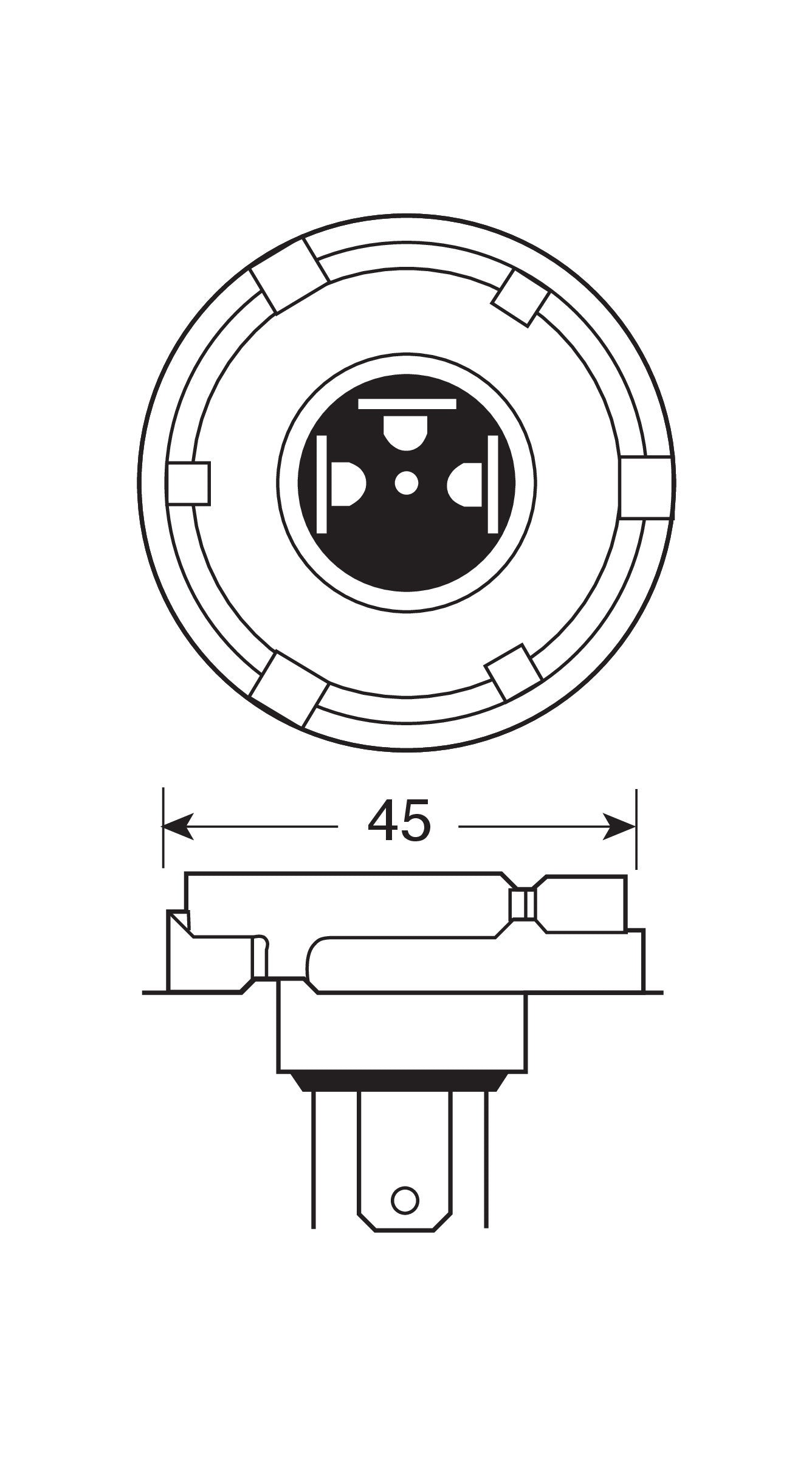 12V Lampada alogena - H5 - 60/55W - P45t - 1 pz - Scatola