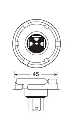 12V Lampada asimmetrica biluce - R2 asymmetric - 40/45W - P45t - 1 pz - Scatola