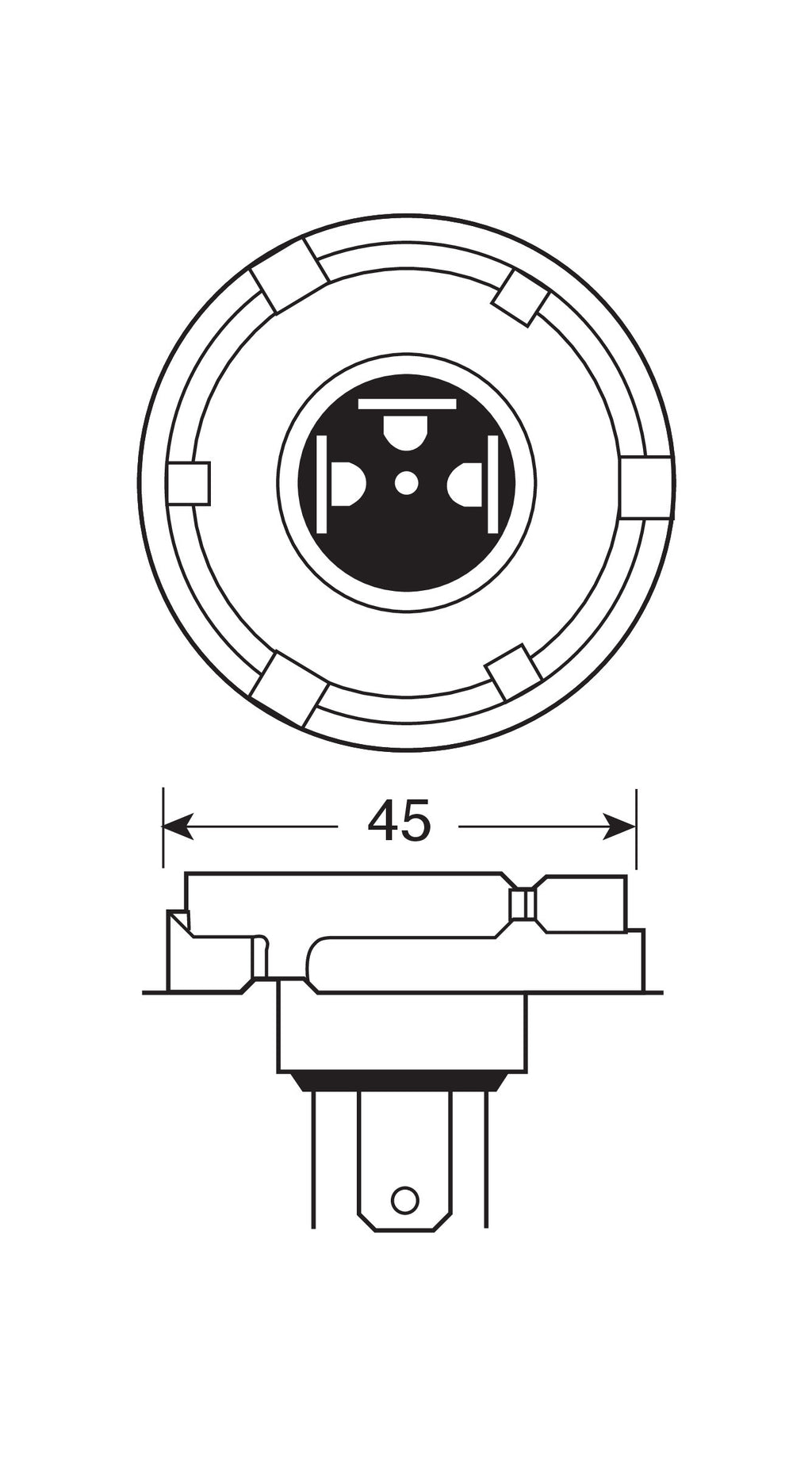 12V Lampada alogena - H5 - 60/55W - P45t - 1 pz - Scatola