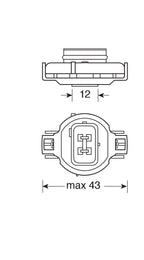 12V Lampada alogena - PSY24W - 24W - PG20-4 - 1 pz - Scatola - Arancio