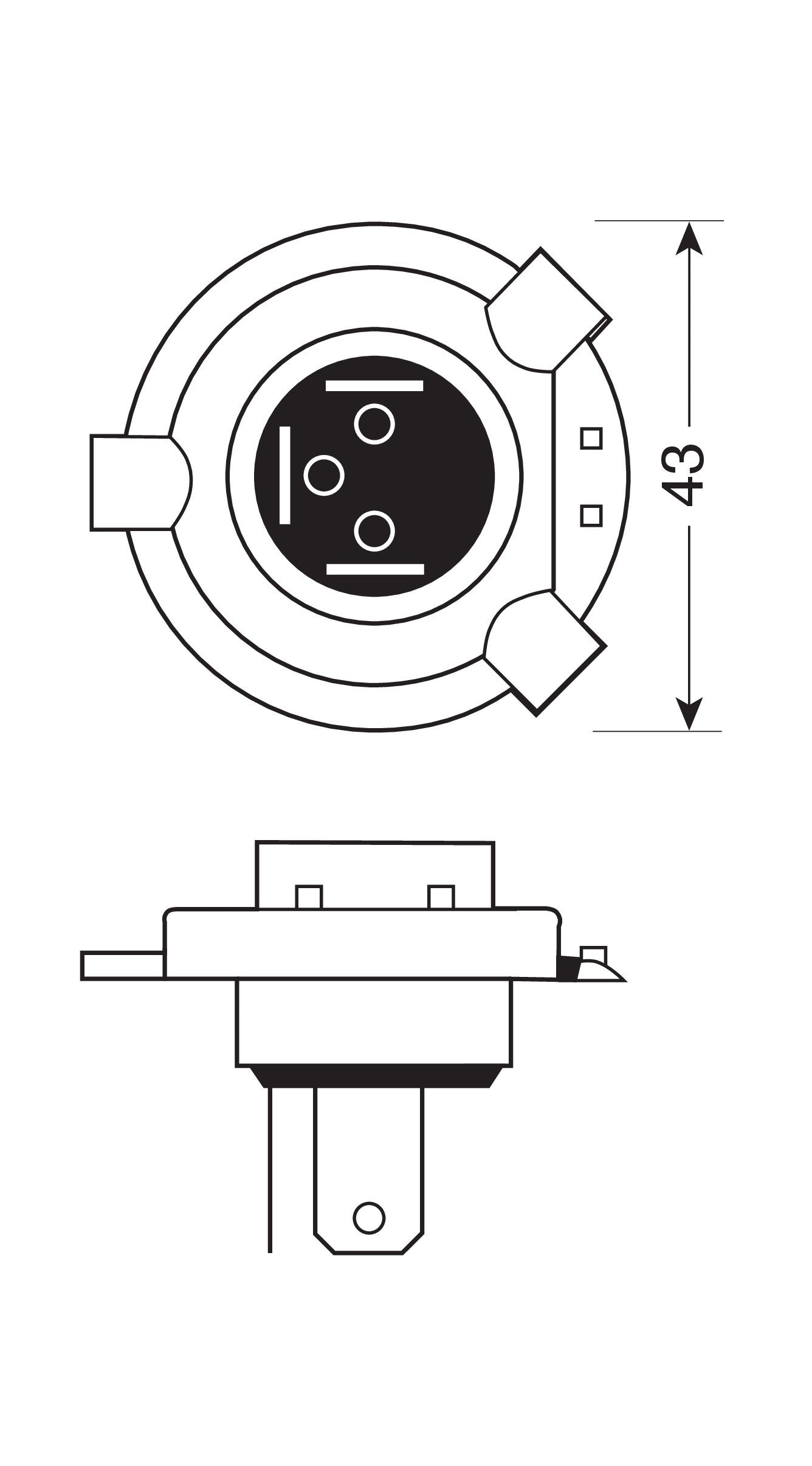 12V Lampada alogena - HS1 - 35/35W - PX43t - 1 pz - Scatola