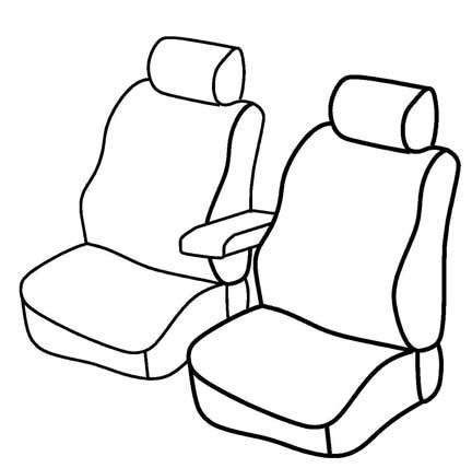 Set coprisedili Superior - Nero/Rosso - compatibile per Citroen Nemo Van (12/08>03/14) - Fiat Fiorino (11/07>05/16) - Peugeot Bipper (05/08>09/17)