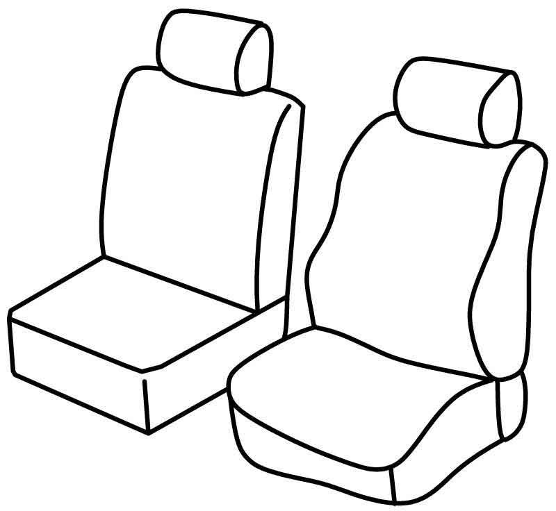 Set coprisedili Superior - Nero/Rosso - compatibile per Fiat Fiorino (11/07>05/16)