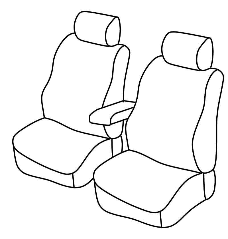 Set coprisedili Superior - Nero/Blu - compatibile per Fiat Doblò Cargo (01/10>07/22) - Opel Combo Cargo (04/12>08/18)
