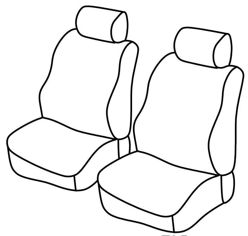 Set coprisedili Superior - Grigio/Nero - compatibile per Ford Transit Custom (10/12>12/17)