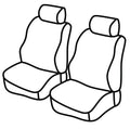 Set coprisedili Superior - Nero/Grigio - compatibile per Ford Transit Courier (03/14>08/23) fino al 2018