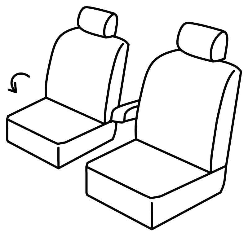Set coprisedili Superior - Nero/Rosso - compatibile per Ford Transit Connect (06/02>10/13)