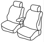 Set coprisedili Superior - Nero/Rosso - compatibile per Mercedes Citan (09/21>)