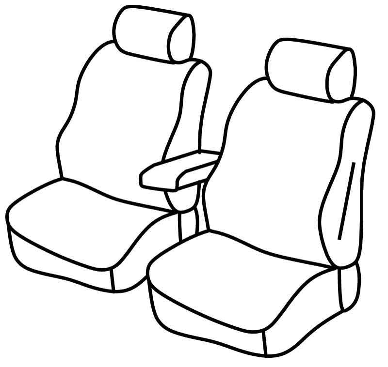 Set coprisedili Superior - Nero/Grigio - compatibile per Citroen Berlingo Van (06/18>05/24) - Opel Combo Cargo (09/18>)